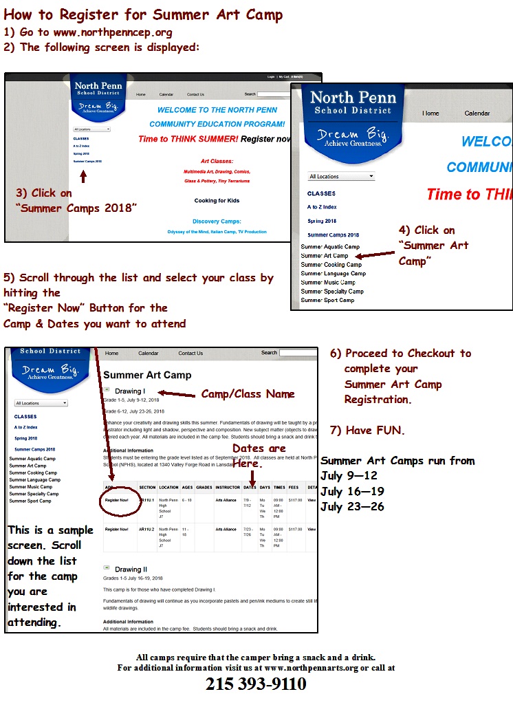 Summer Art 2018 Instructions